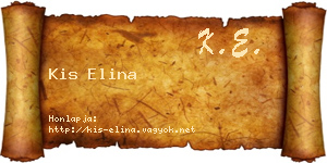 Kis Elina névjegykártya